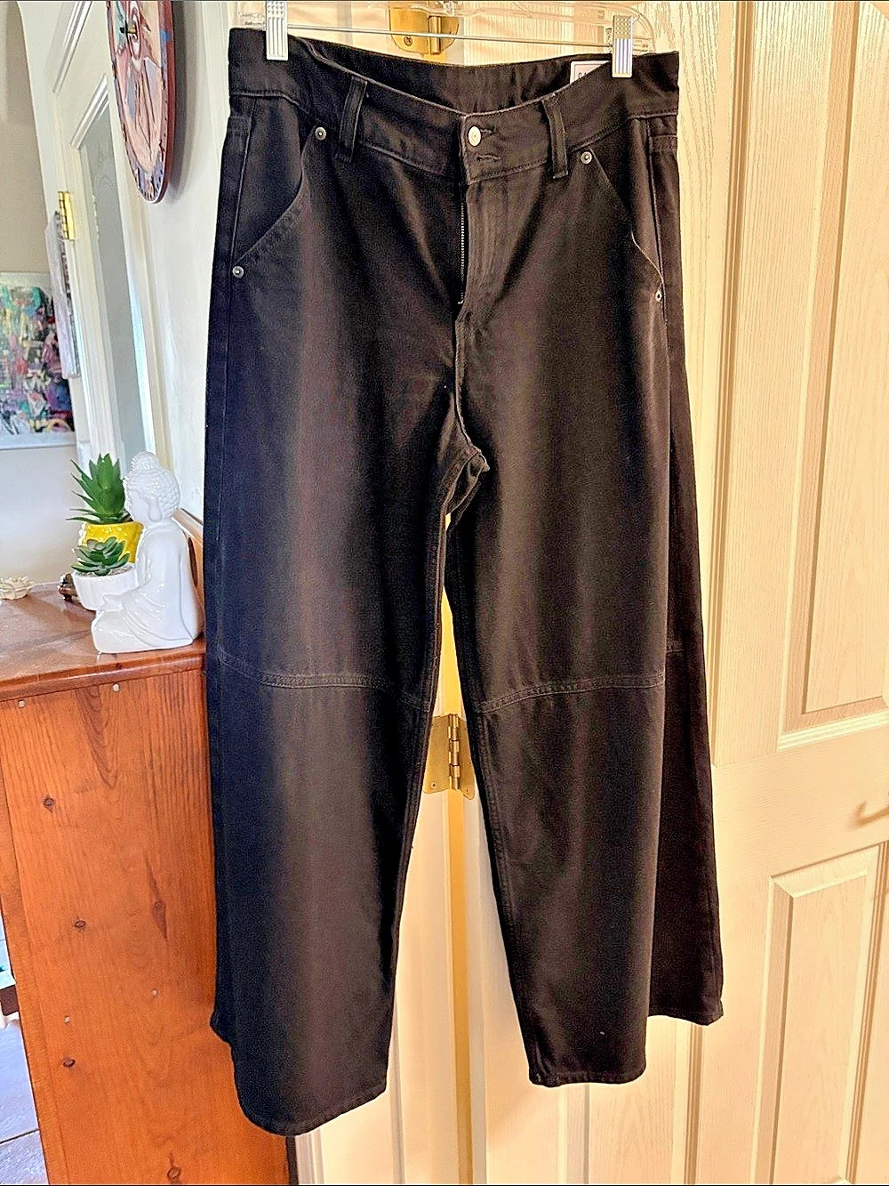 Gap Baggy Mid Rise Pants Black Waist 28 Like New